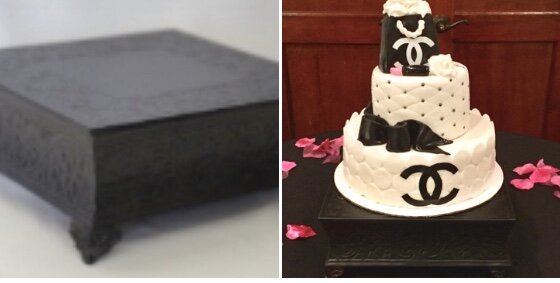 12” Black Metal Cake Base #8