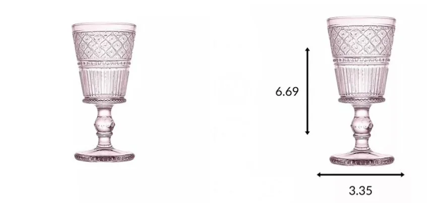 Pink Claro 9 oz wine or water goblet 