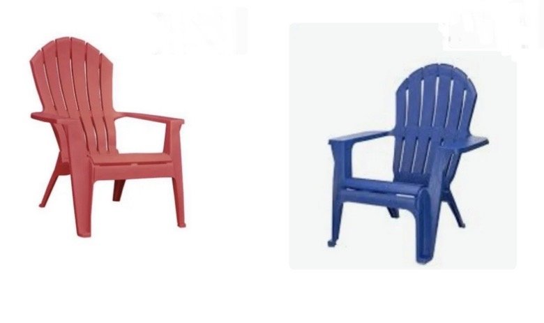 Red /Blue Plastic Adirondack Chairs