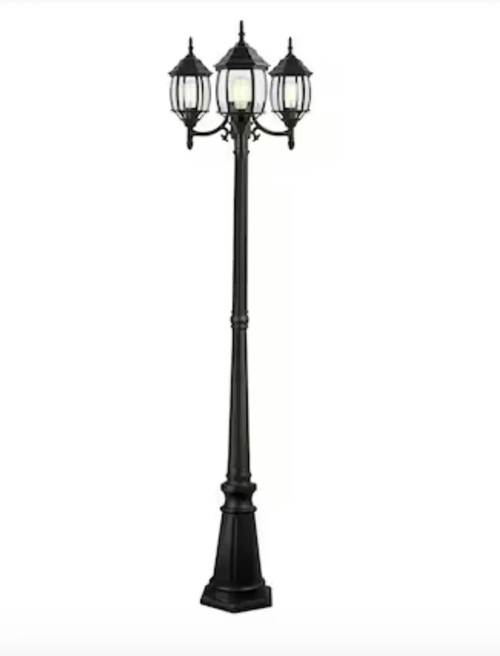 86” Black 3 Light Lamp Post 