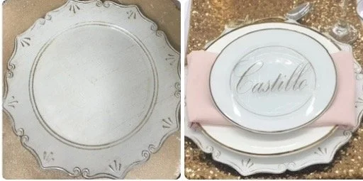 13” Vintage Ivory Scallop Charger  #28