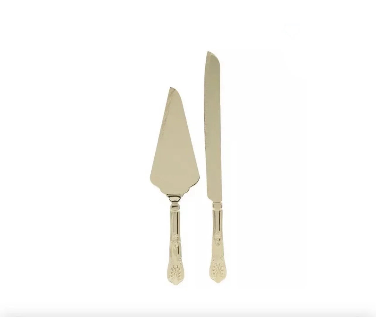 Vintage Look Gold Cake Cutting Set