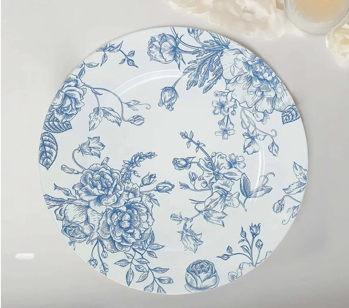 French Toille Acrylic Charger Plate 