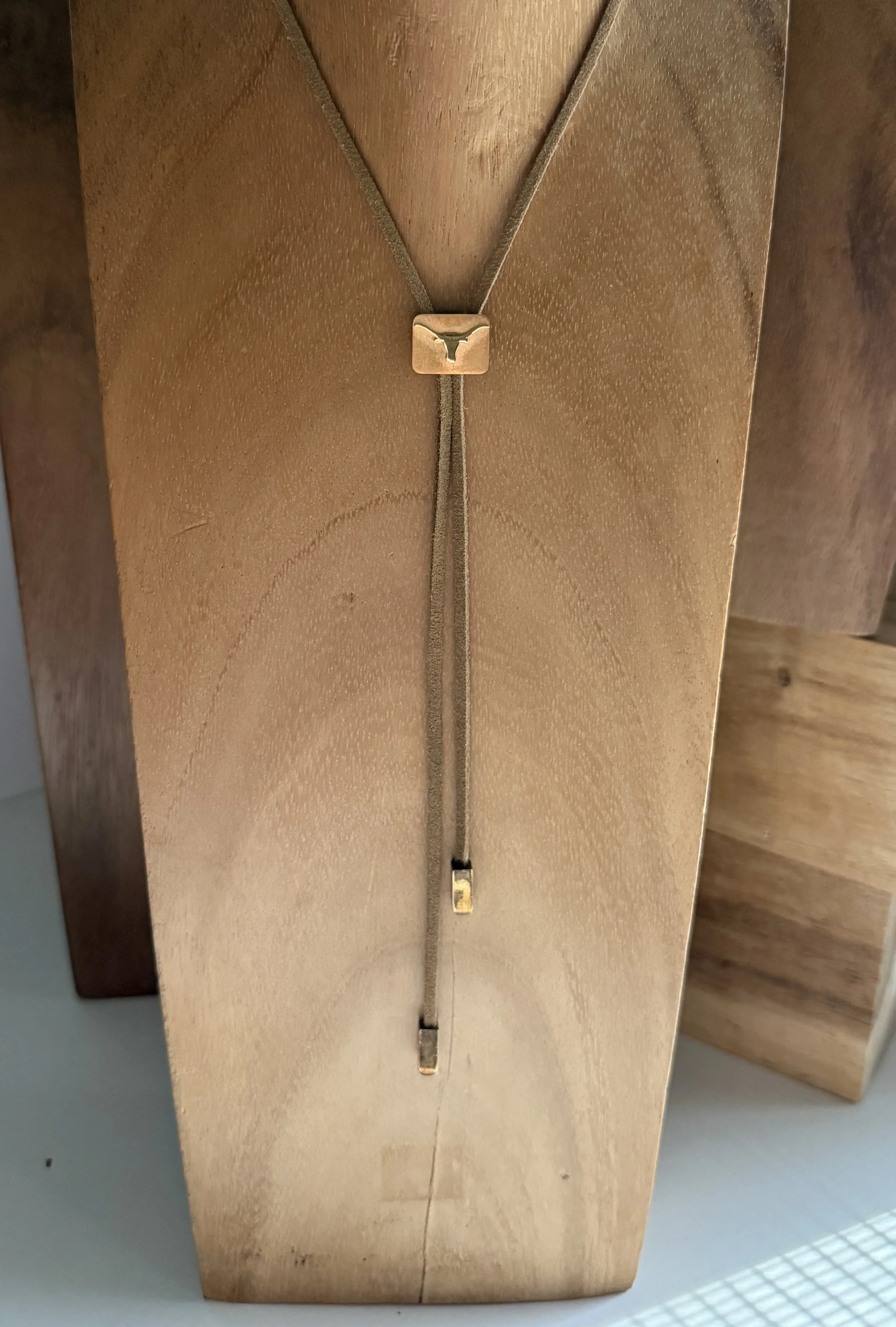 Gold Vermeil Longhorn Lariat - Hook 'em Horns!