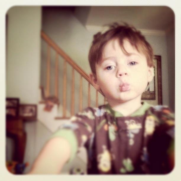 Jackson's kiss face. 