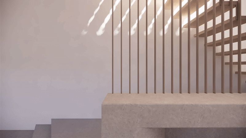 minimal open stair lighting