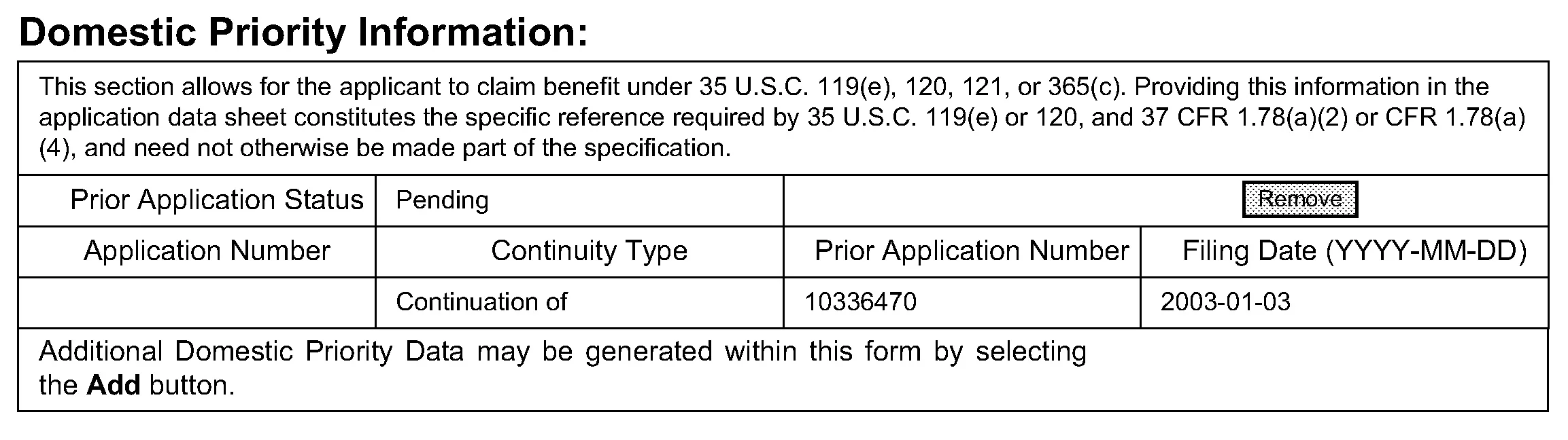 While it looks like the form can only include one priority claim, it expands each time you use the "Add" button. The full chain of priority can therefore always be included in the ADS.