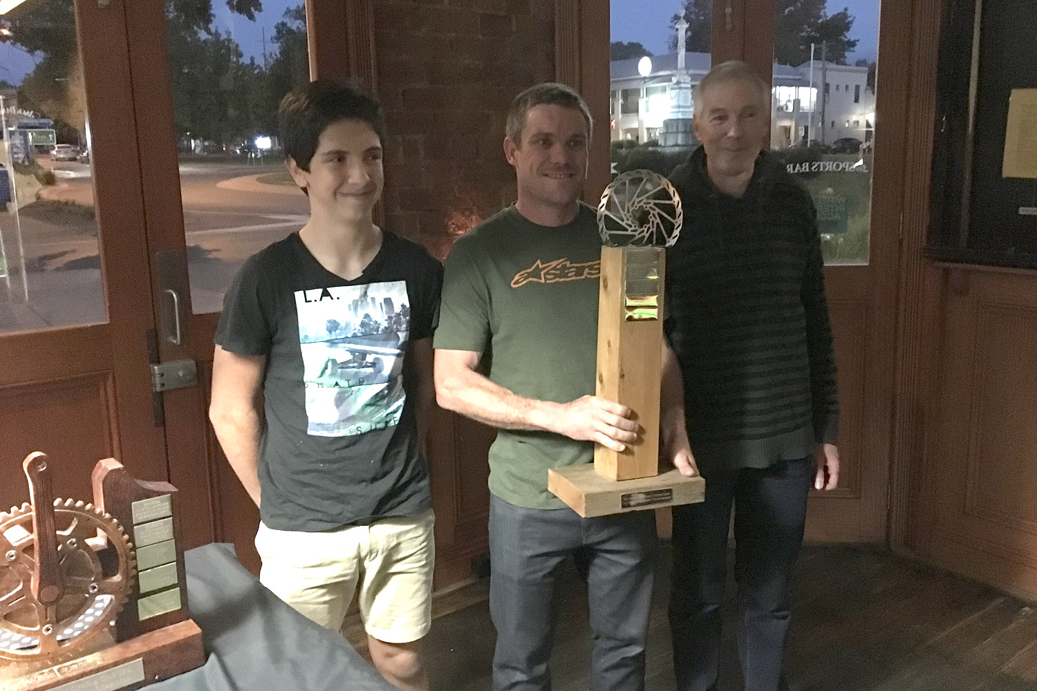 Dirt Crits winners, James, Dan (not Damian) and Bocky.