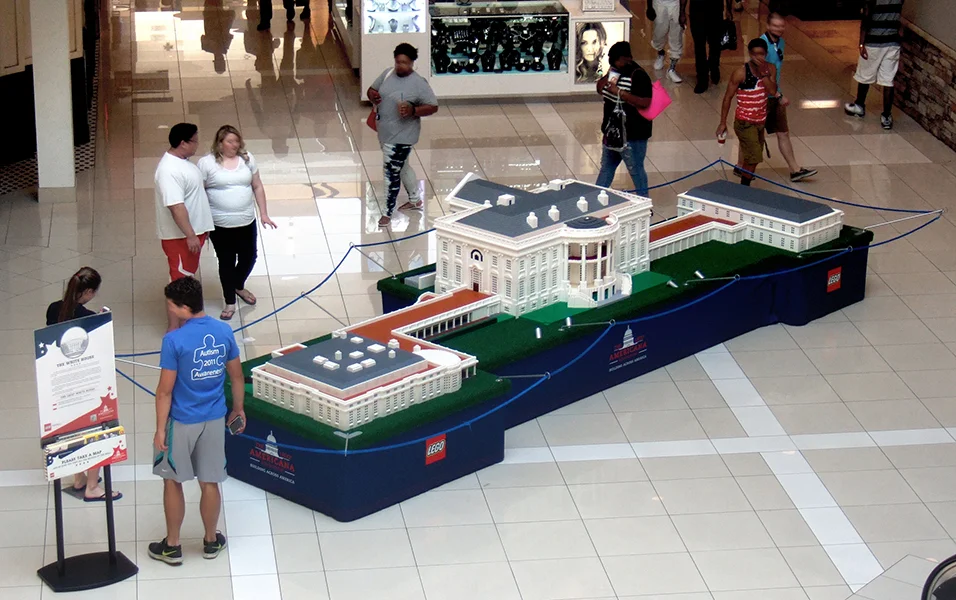 The White House, 825 hours to assemble at 1:30 scale. I waited for a chance to glimpse the little LEGO president or some secret service figures, but no luck.