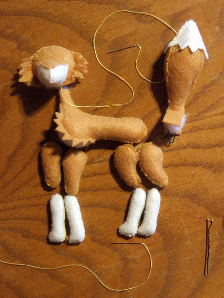 Olivia's fox before assembly...