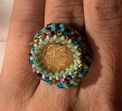A beaded ring