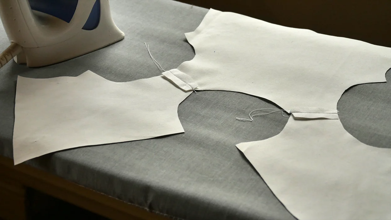 Open your seams and press them flat. This is what your shirt should look like from the "wrong" side.