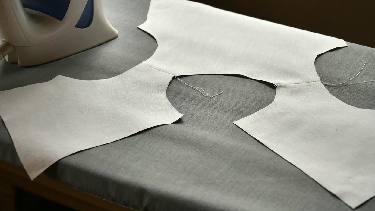 Open your seams and press them flat. This is what your shirt should look like from the "right" side.