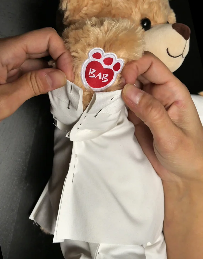 Adjusting the length of your sleeves is as easy as folding and pinning. I recommend making them short enough to show off your BAB logo!