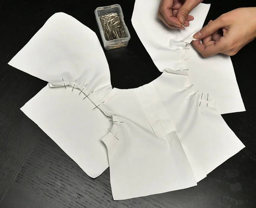 Pin your sleeves in place before running these seams.