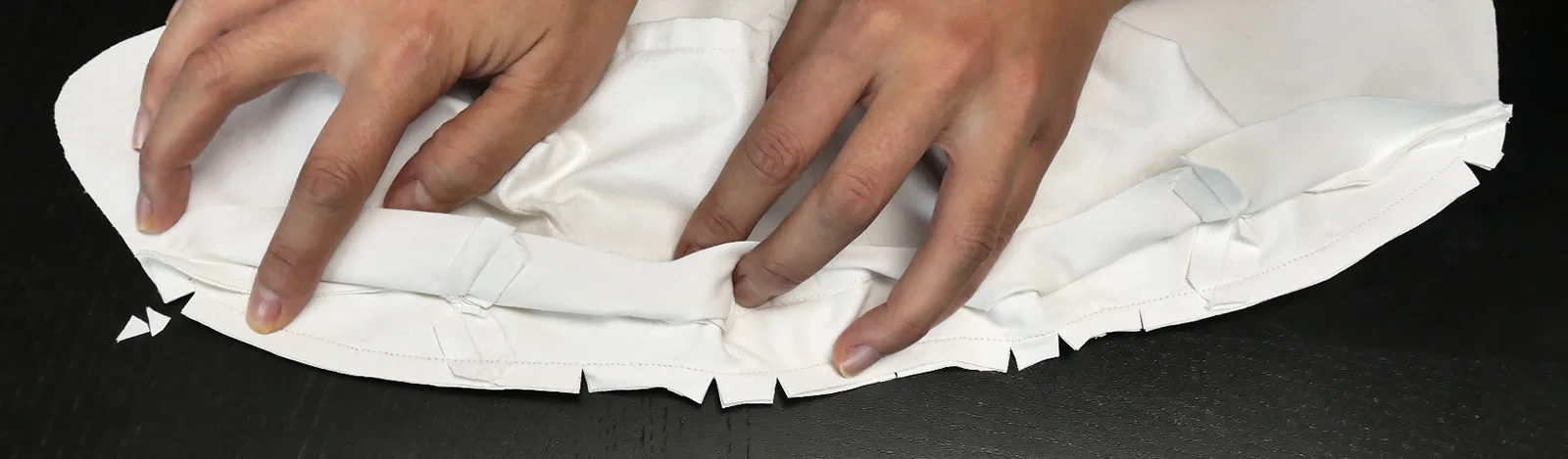 Clip the curve around the neckline.