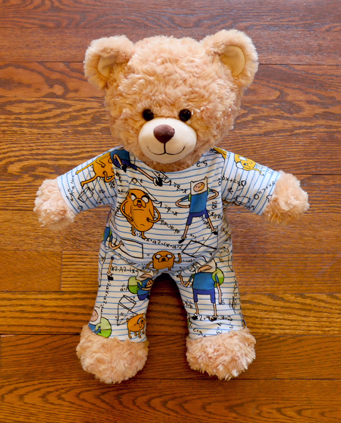 The BAB Basic Jumpsuit Sewing Pattern can be used to make onesie pajamas that look like this (above). But if you want footies, you'll need the other sewing pattern.