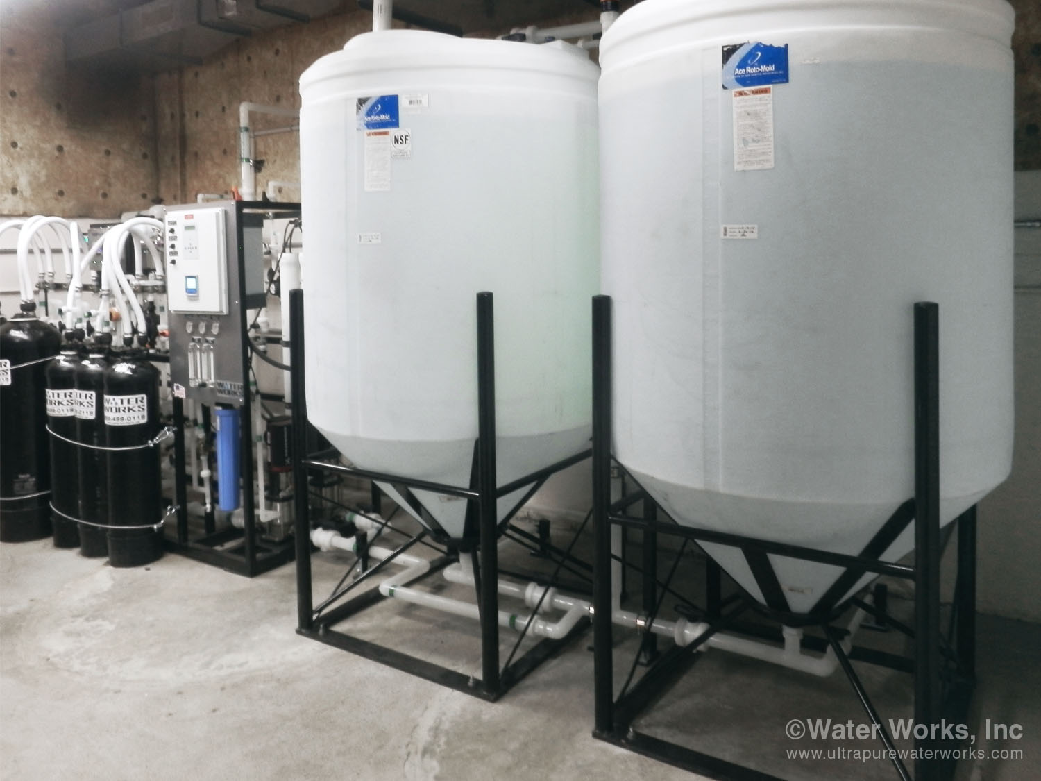 Water Purification System: Pumps and Storage Tanks