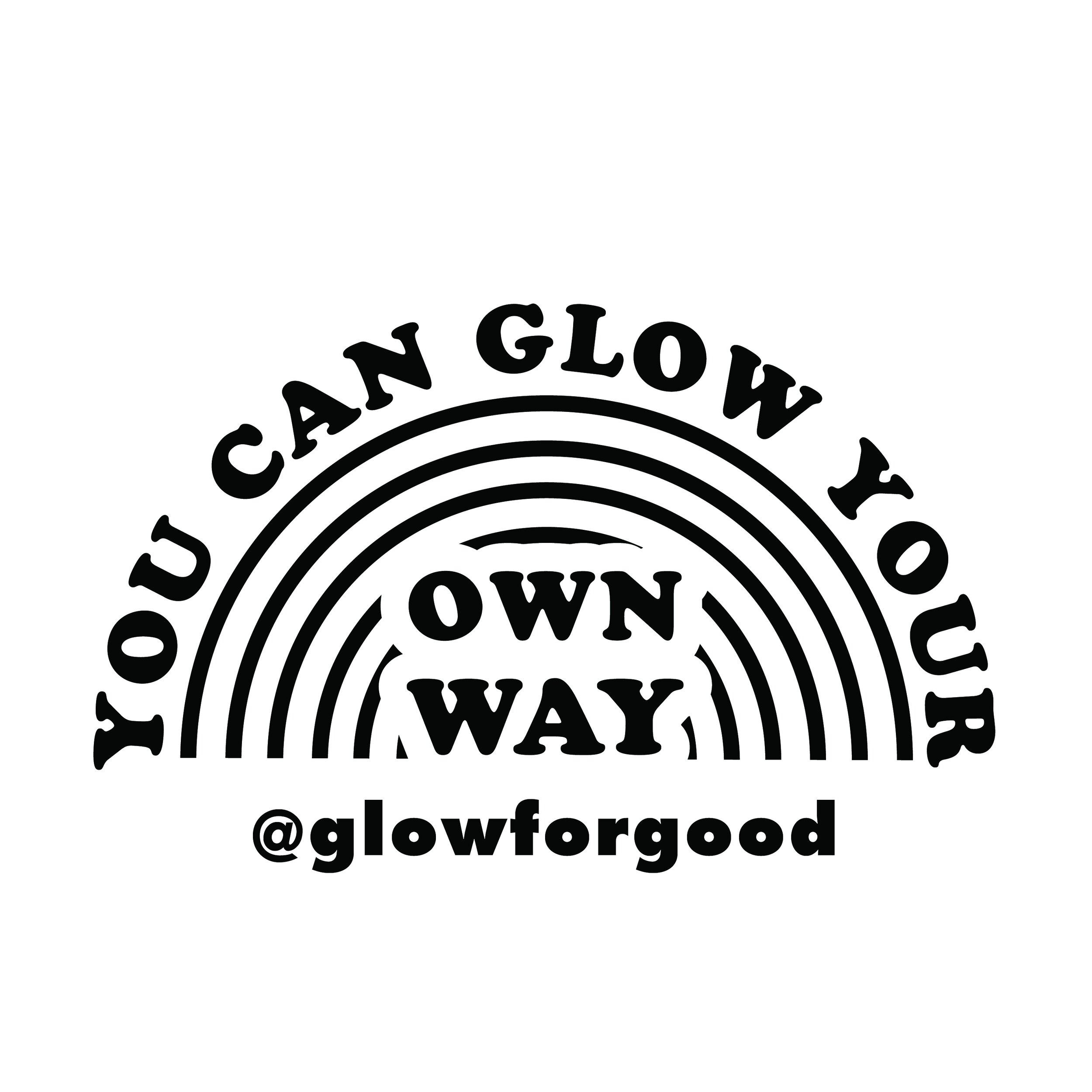 the “you can glow your own way” sticker is one of 7 stickers i designed!