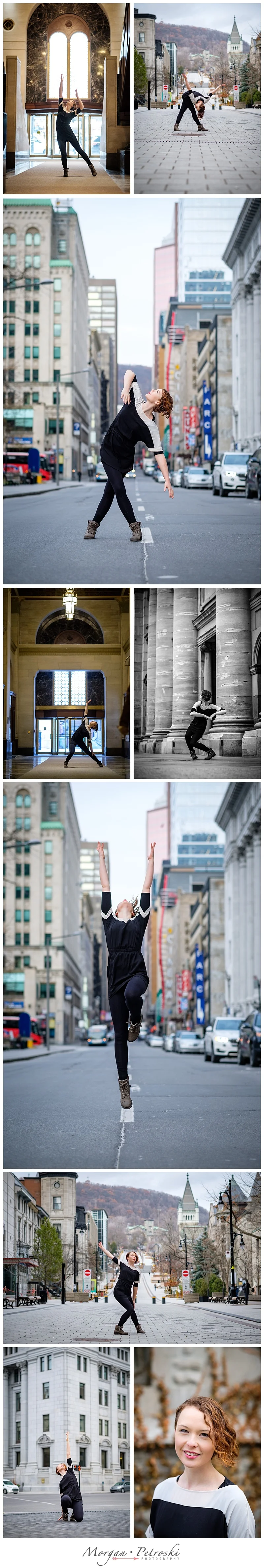 Woman dancing in Montreal on the street