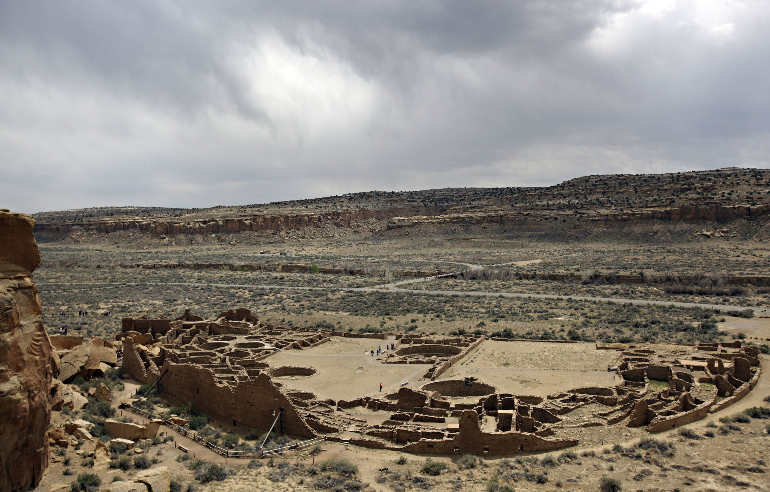  Pueblo Bonito as seen from the overlook at Chaco Canyon, Thursday, April 26, 2012. (Morgan Petroski/Albuquerque Journal) 