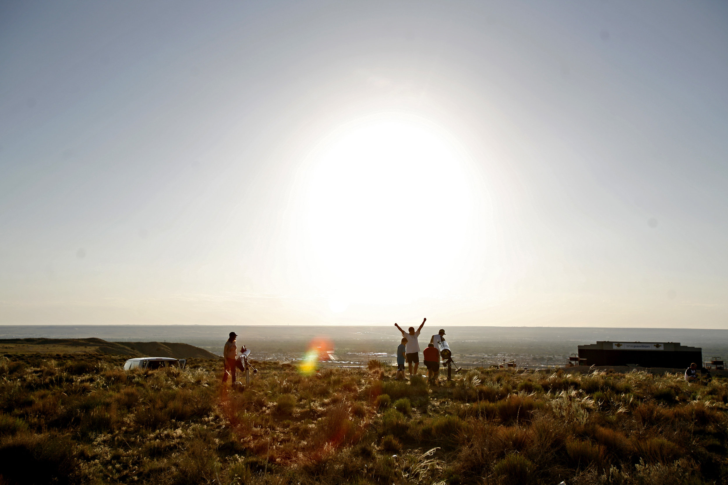  A person cheers as they watch the annular solar eclipse during the viewing party near the Hard Rock Casino Presents the Pavilion, Sunday, May 20, 2012 in Albuquerque, NM. (Morgan Petroski/Albuquerque Journal) 