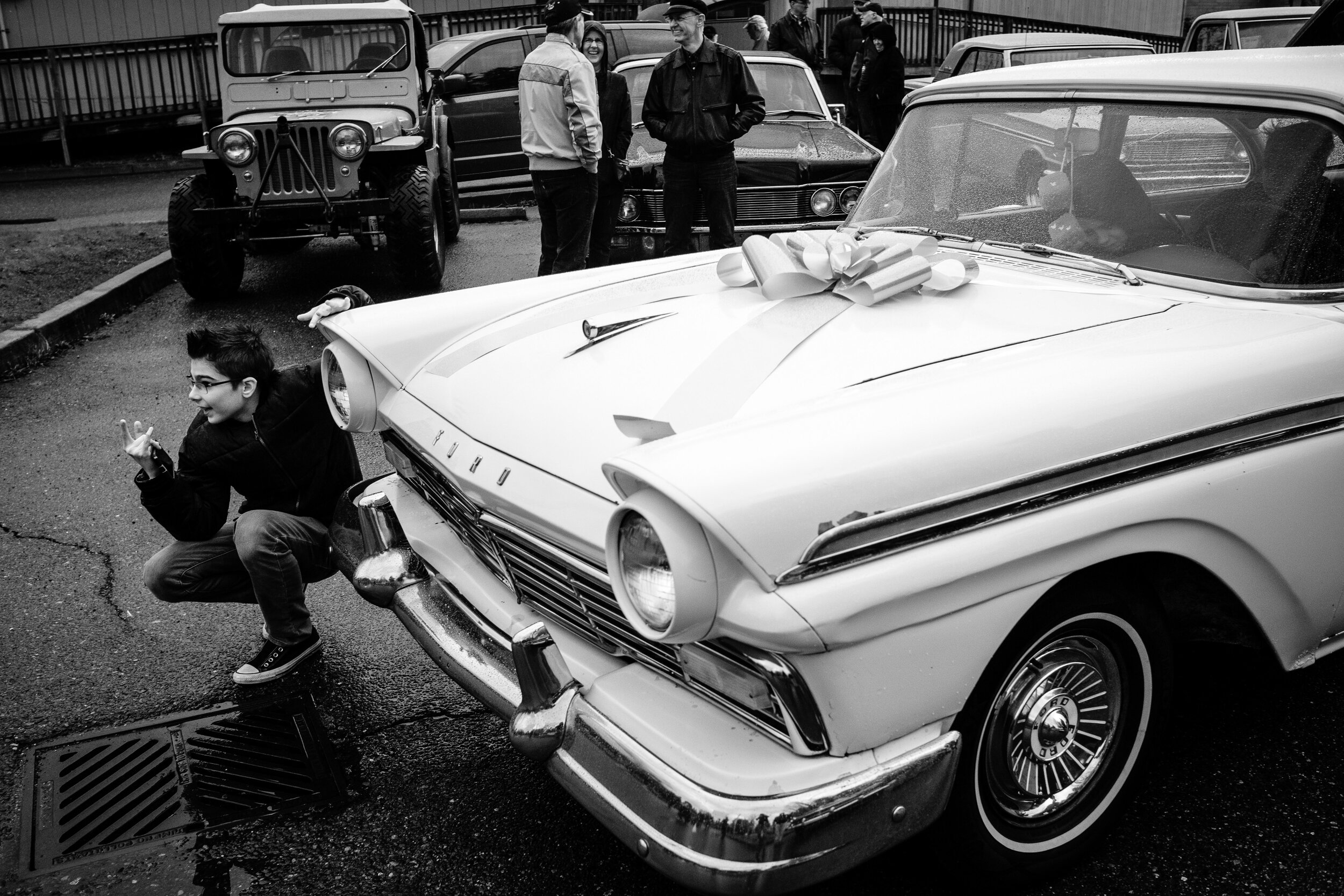 Anthony poses with his 1957 Ford custom 300.