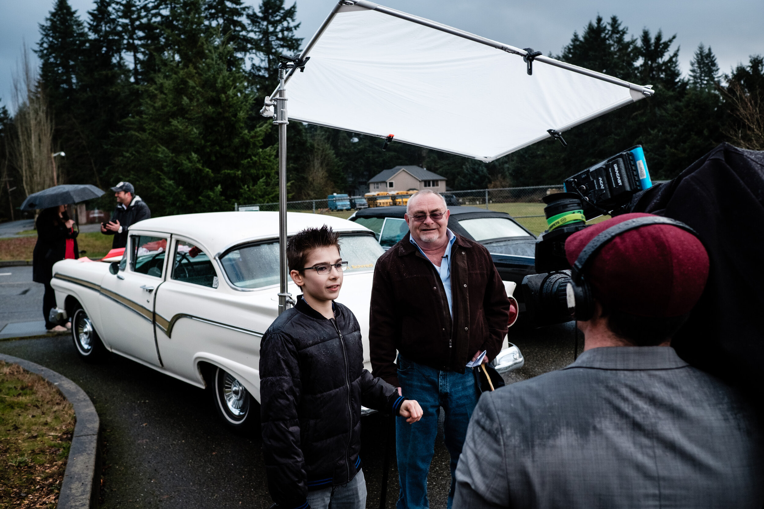 Anthony and Greg Wilkinson, who gave him the car.