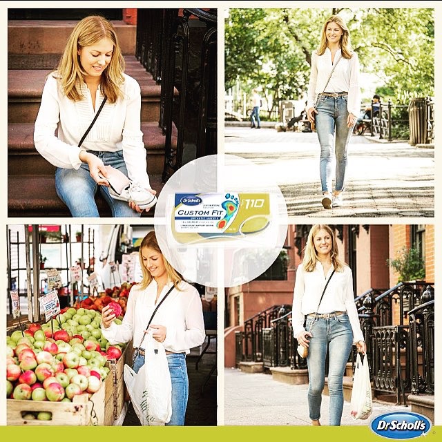 Sarah loved exploring the green market in Union Square while shooting for Dr. Scholl's Custom Fit Orthotics. Nothing gets you in the mood for fall more than shopping for apples!