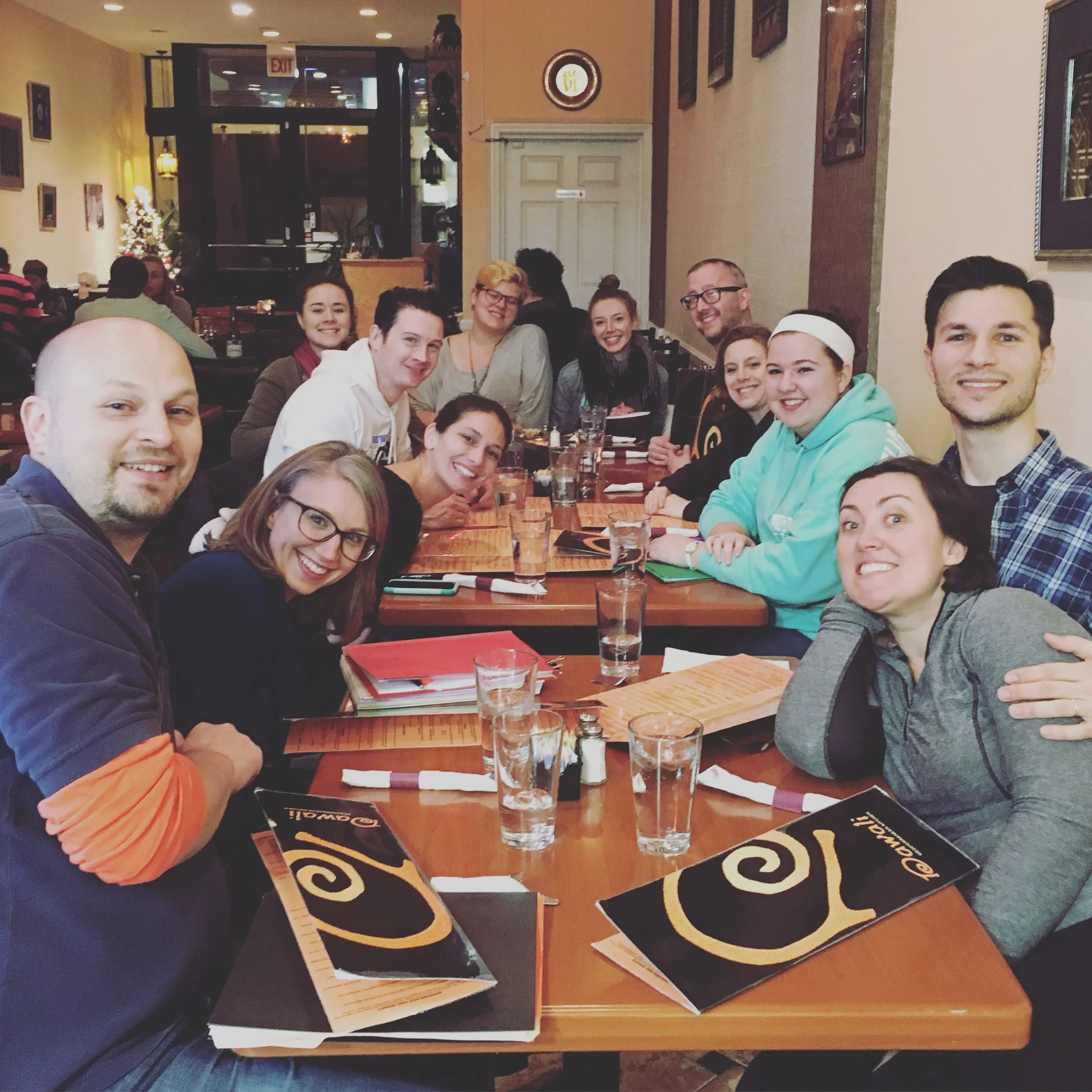 Our dedicated teaching staff meets after our last class to perfect and refine the script and ensure everything is perfect for the final performance.