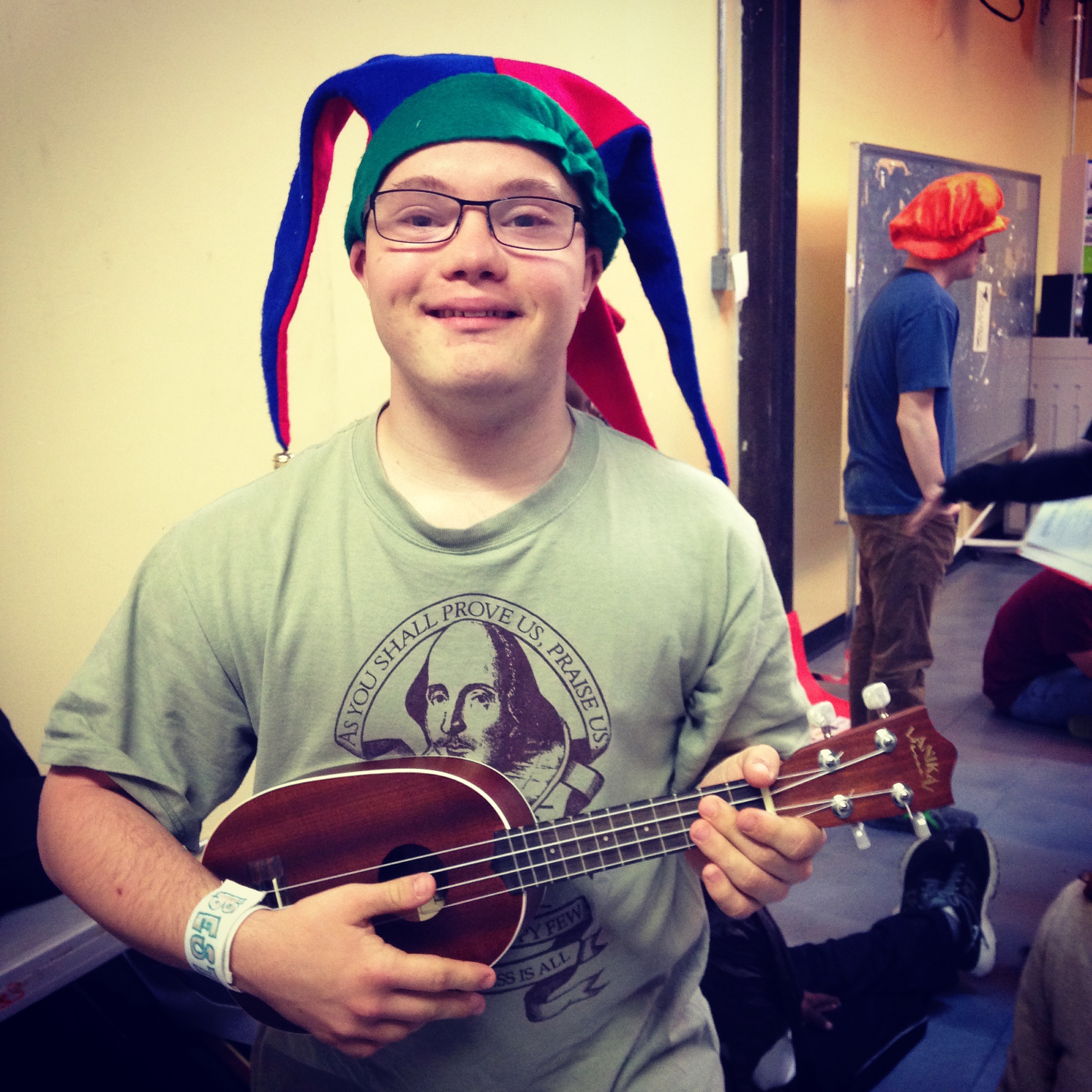Sam is so excited to play Feste!