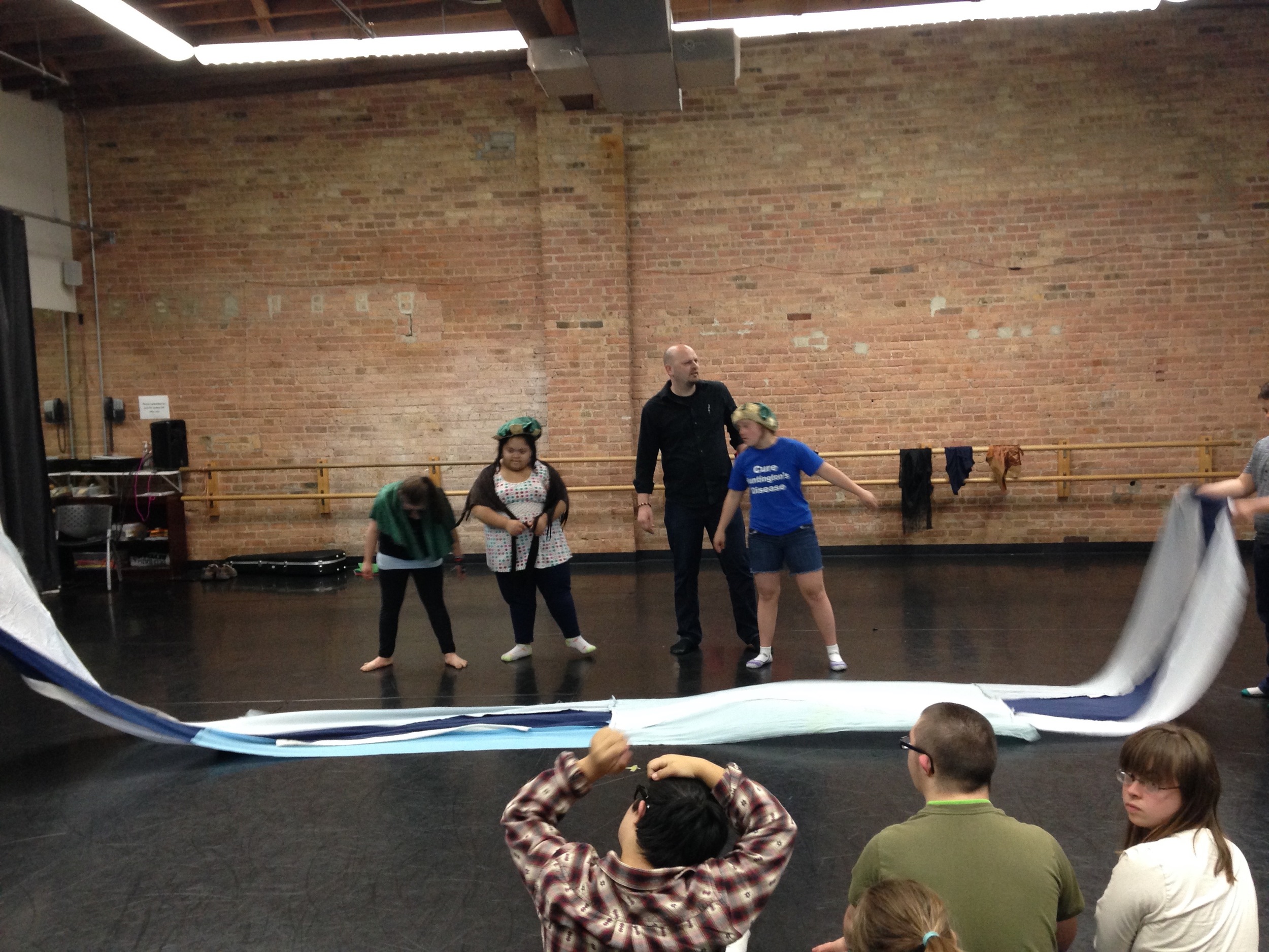 The Friday class is working together to create a great storm and shipwreck for the top of the play. 