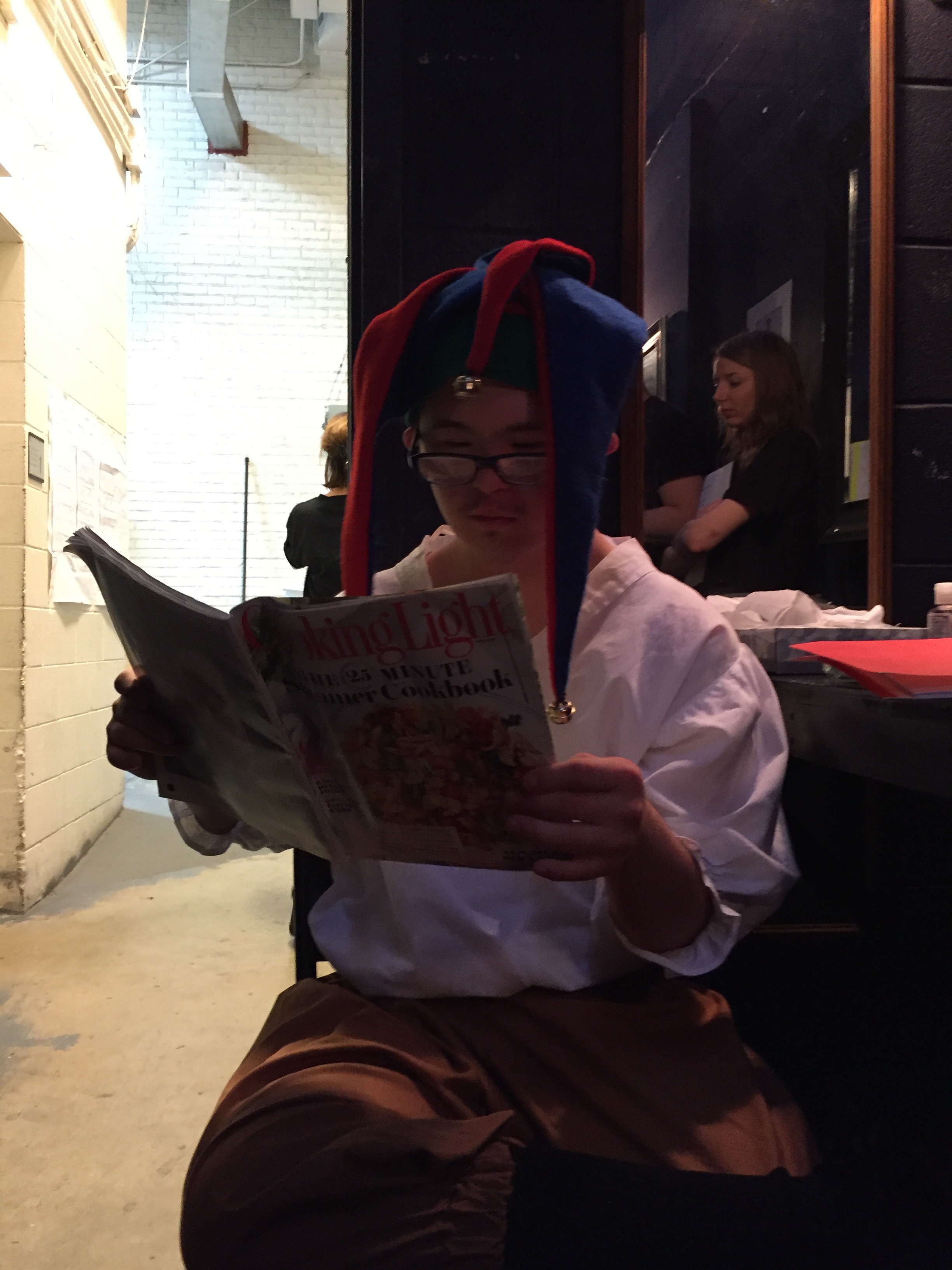 Lucas kills time backstage