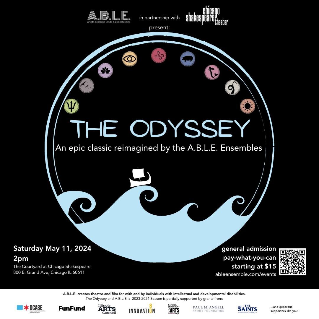 Today is #WorldTheatreDay so it seems like the perfect time to invite you to set sail with ABLE on our latest inclusive adventure! ABLE is thrilled to return to @chicagoshakes  this spring with a re-imagining of the epic classic The Odyssey. The vibr