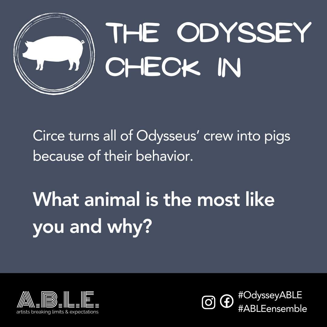 It's time for our weekly #OdysseyCheckIn: 
Circe turns all of Odysseus&rsquo; crew into pigs because of their behavior. What animal is the most like you and why?

Share your answer in the comments and tag a friend to do the same - you could win compl