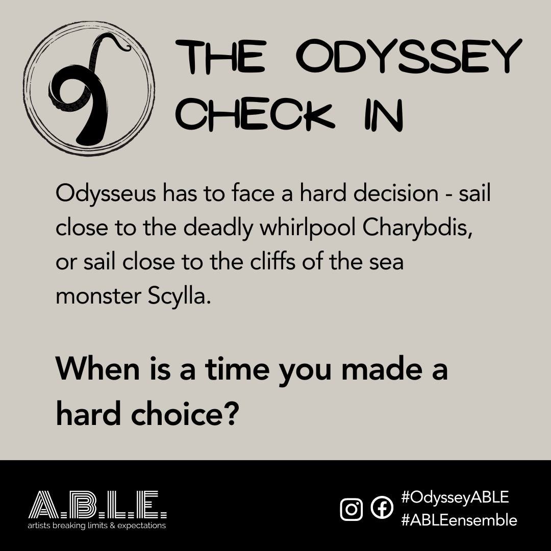 Want to win complimentary tickets for our production of #OdysseyABLE? Comment on this week's #OdysseyCheckIn question and tag a friend to answer too. We'll choose a follower each week to win FREE tix for or show on May 11th at 2pm at @chicagoshakes. 