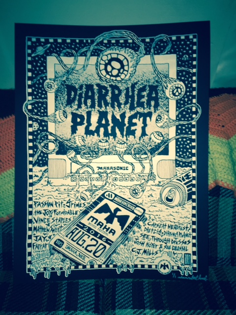  What's not to love about this 18x24 screen printed poster that glows heavily in the dark!