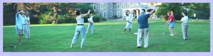 Pamela (4th from left) teaching Peter (1st from left) and others Heaven Nature Gong , Cylburn Arboretum, 2005