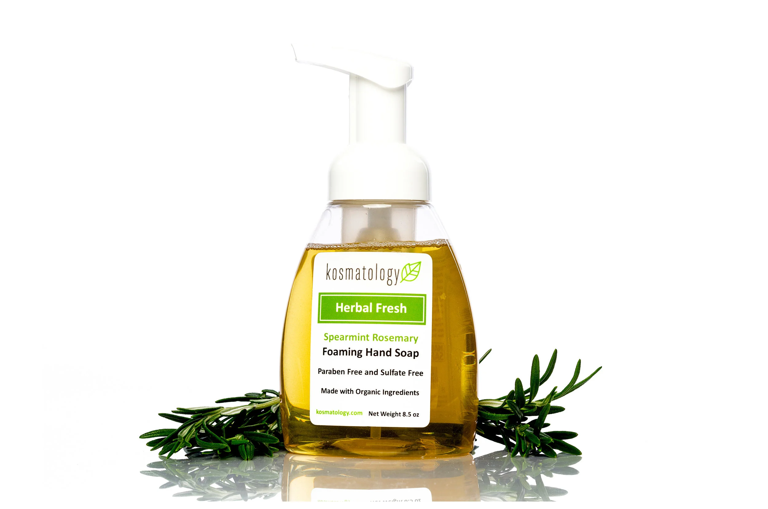 Herbal Fresh Foaming Hand Soap with spearmint and rosemary