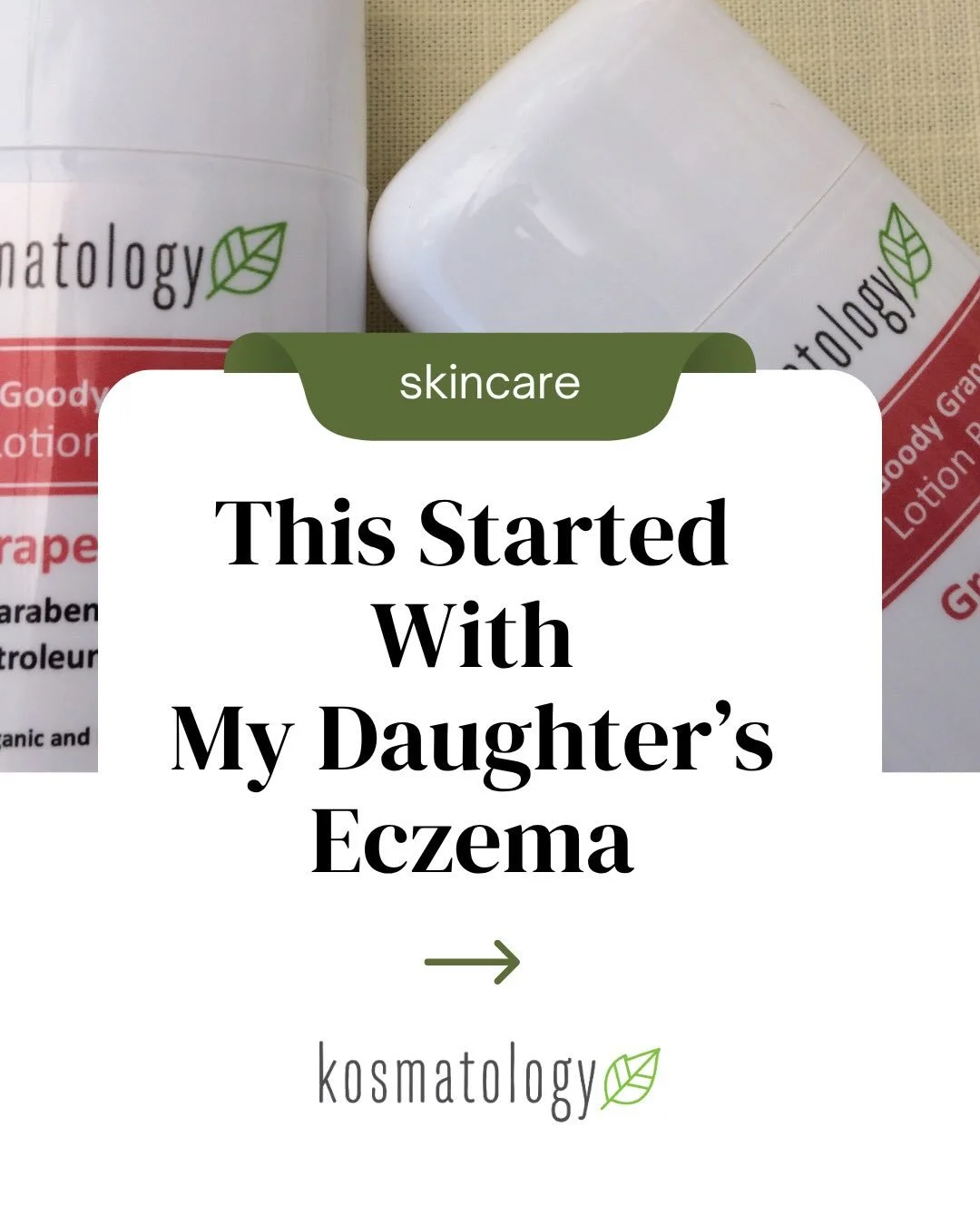 This is where Kosmatology really began 🤍
Not in a lab.
Not as a business idea.
But as a mom trying to help her daughter&rsquo;s skin.
When Cameron was just 3 months old, her eczema started and like so many parents, I felt overwhelmed trying to figur