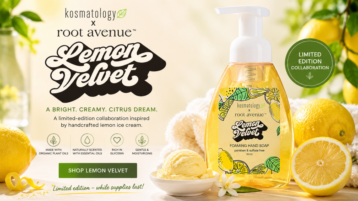 Lemon Velvet hand soap collaboration with Root Apothecary limited edition.