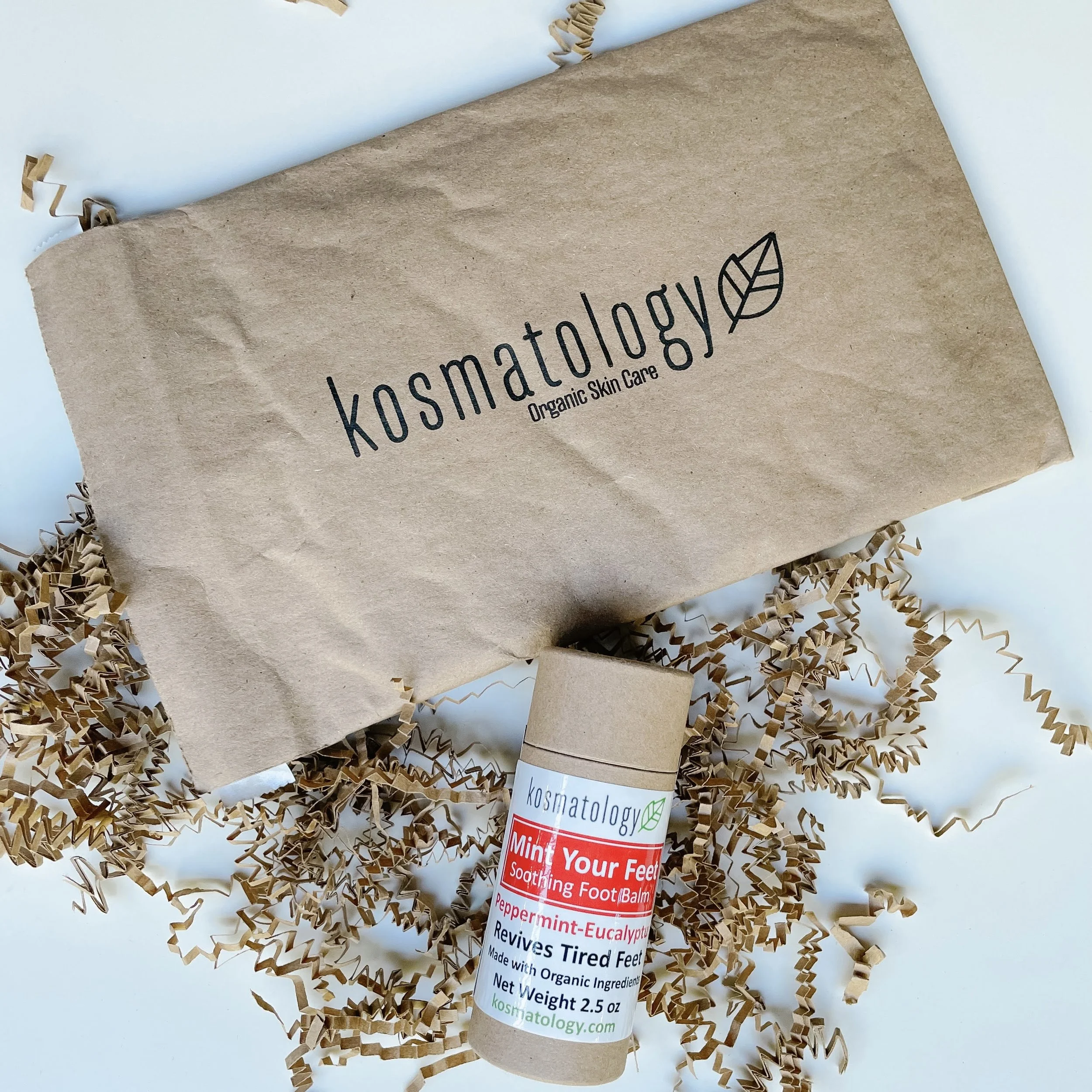 Kosmatology postal mailers and Mint Your Feet balm.  Both of which are compostable.
