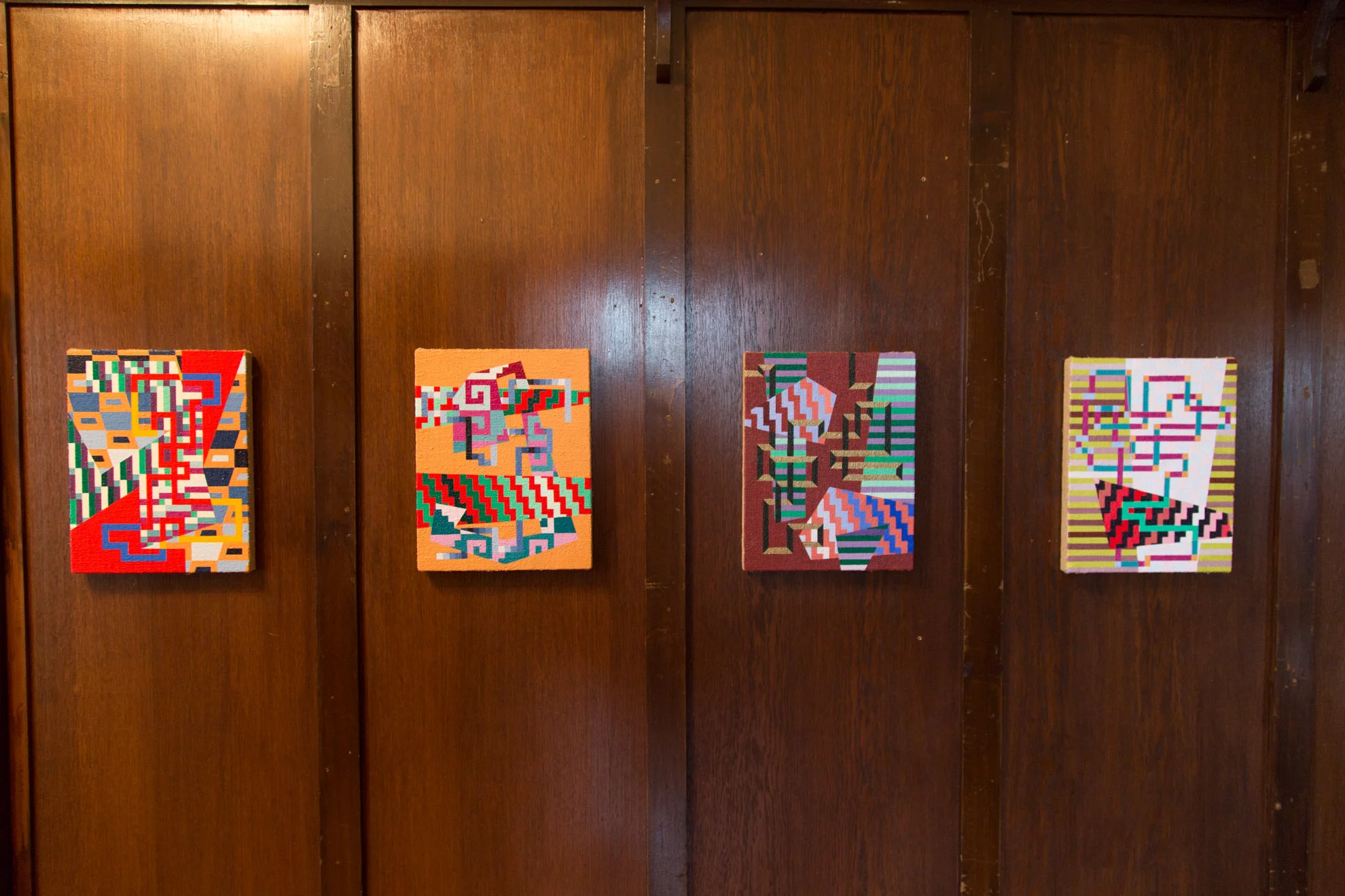 Install of 17 Paintings at The Young Photo courtesy Matt Bialostocki