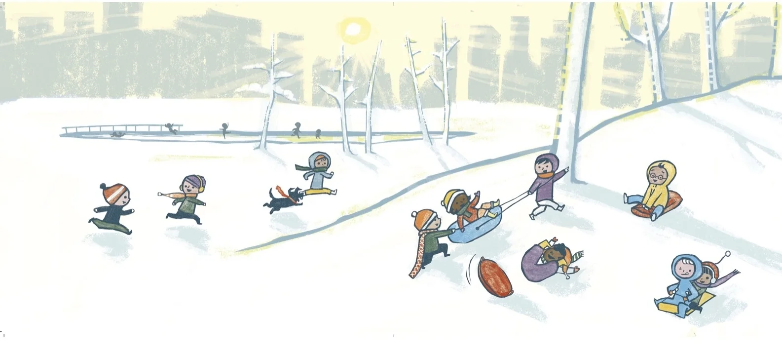 Spread from Cantata Learning's Winter Math series