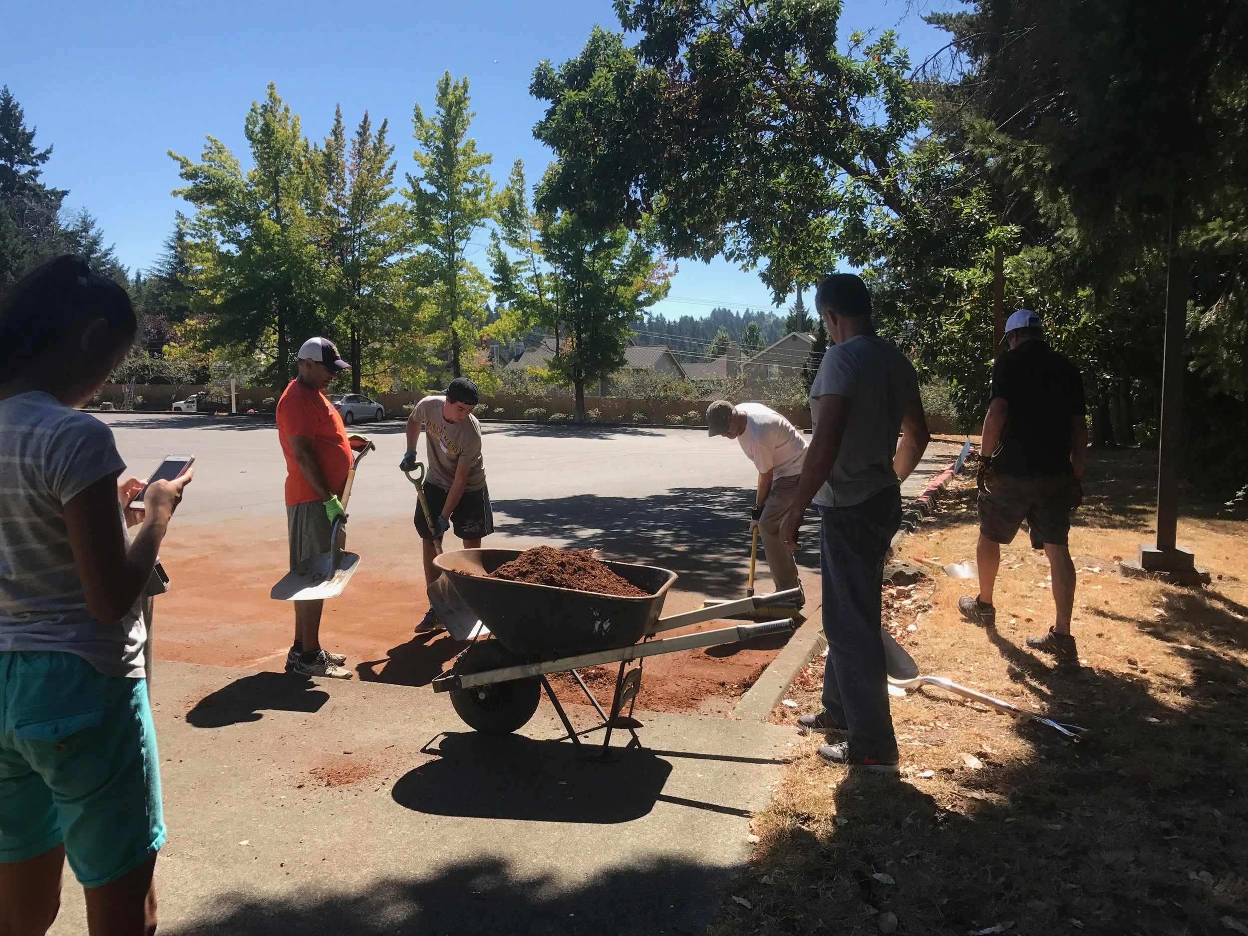 Using every last bit of material to finish the job for Tillicum Middle School at Ringdall.