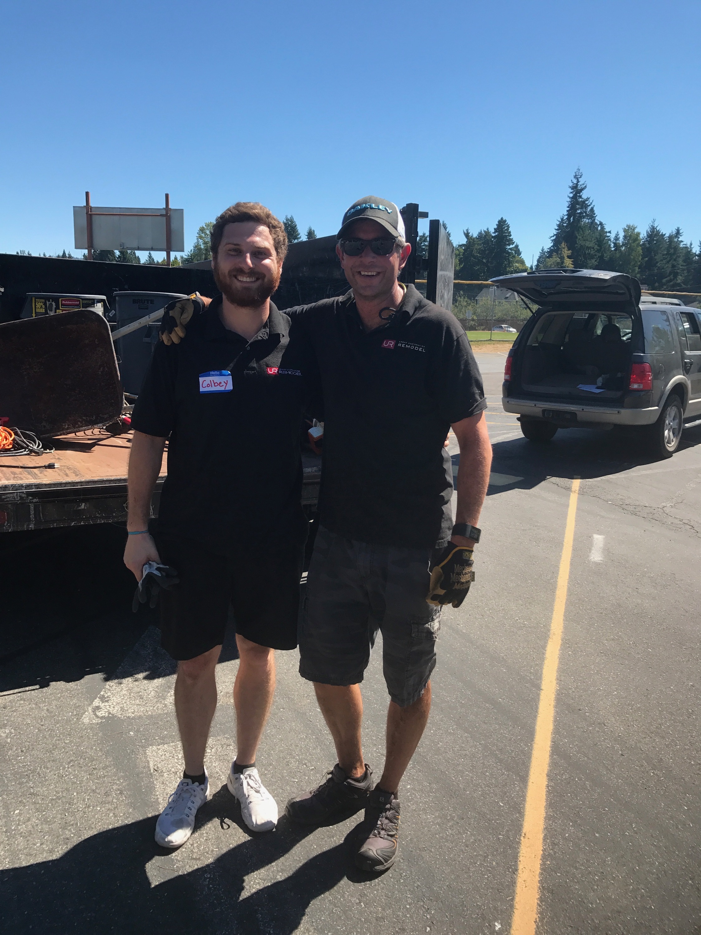 Principle Reg Willing and Project Coordinator Colbey Nelson pose for a picture.