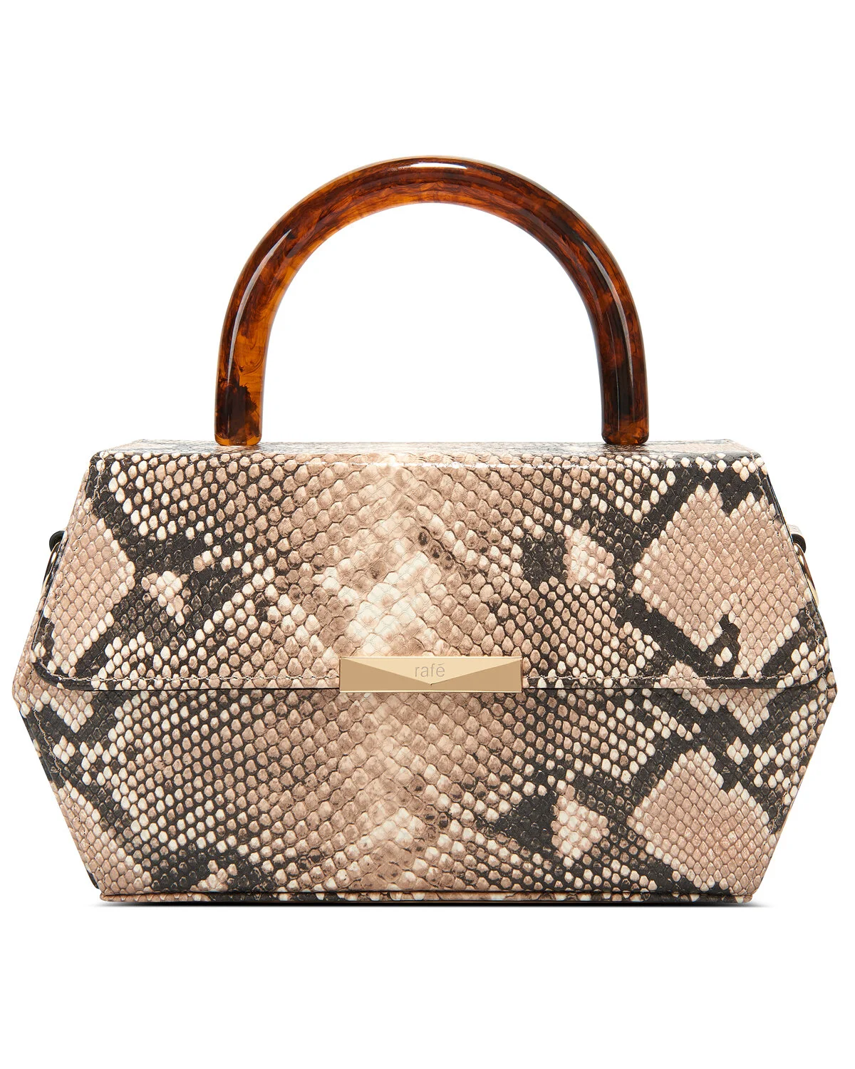 NIKKI Hexagon Box Bag - Natural