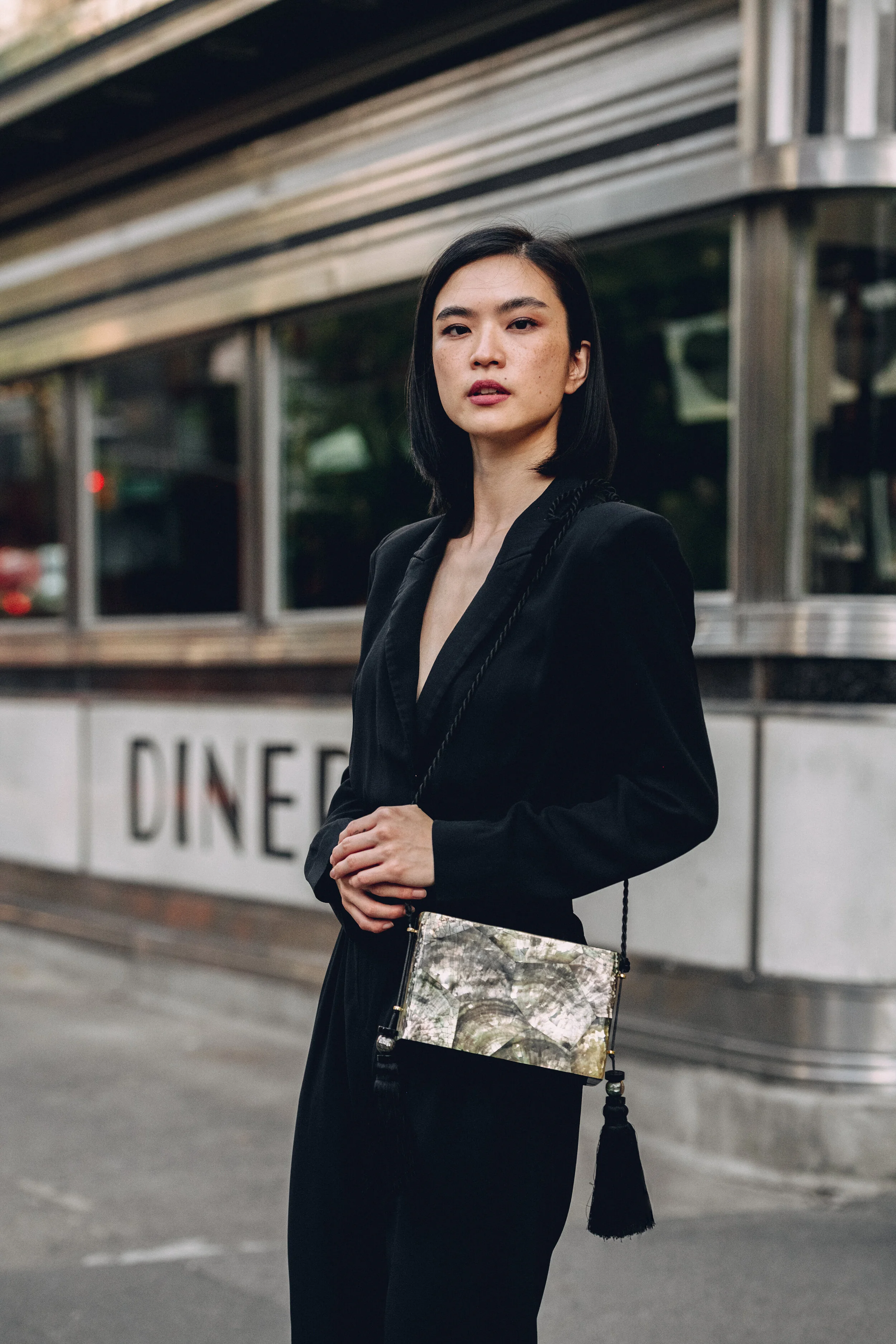 CHRISELLE Flapper Minaudière - Grey