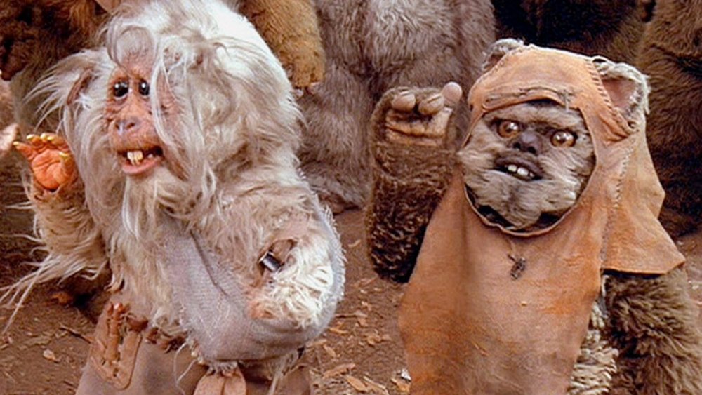 Beloved Ewok hero, Wicket, is joined by the ugliest addition to Endor's animal world Teek, a super-fast, mischievous sidekick in the sequel to Caravan of Courage , 1985's Ewoks: the Battle for Endor . 