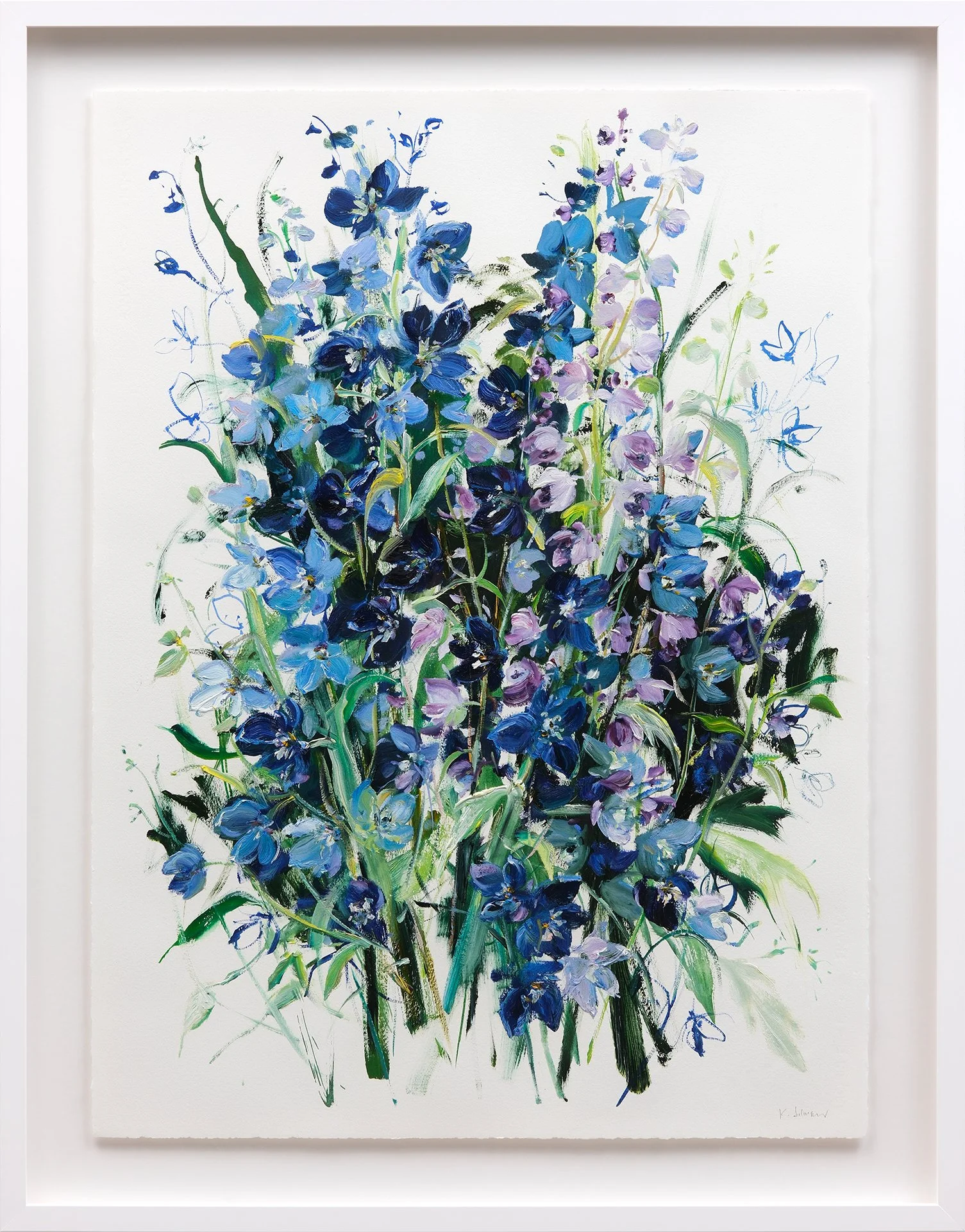 Delphiniums-EveryBlue_OilOnPaper_35"x27"Framed_2024.jpg